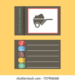 Flat icon. Garden wheelbarrow.