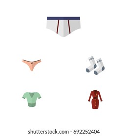 Flat Icon Garment Set Of Foot Textile, Underclothes, Lingerie And Other Vector Objects. Also Includes Clothes, Textile, Dress Elements.