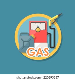flat icon or gas station