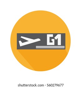Flat Icon Gate Sign In The Airport For Travel