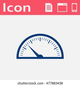 Flat icon of gauge. Vector illustration