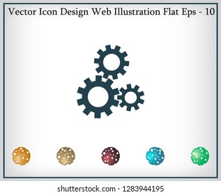 Flat icon of gears