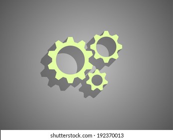 Flat icon of gears