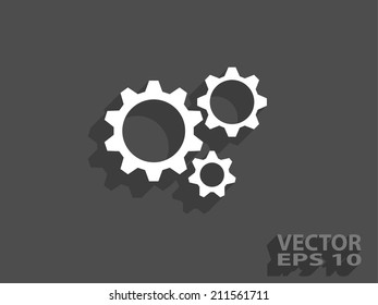 Icono plano de los engranajes