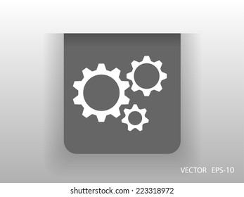 Flat icon of gears