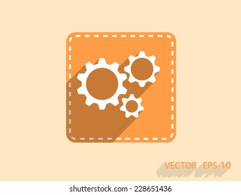 Flat icon of gears