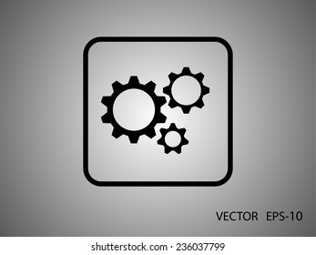 Flat icon of gears
