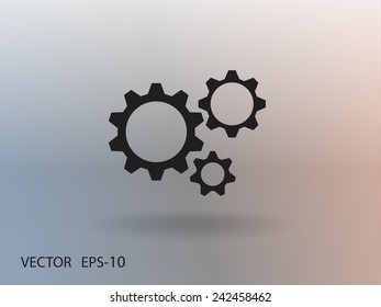 Flat icon of gears