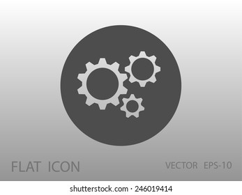 Flat icon of gears