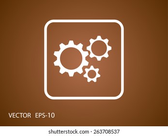 Flat icon of gears