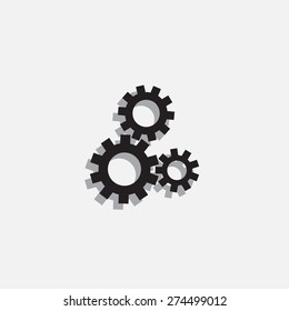 Flat icon of gears