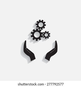 Flat icon of gears