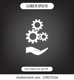 Flat icon of gears