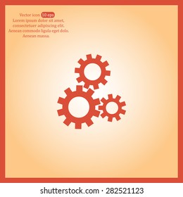 Flat icon of gears