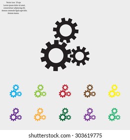 Flat icon of gears