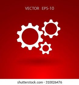 Flat icon of gears