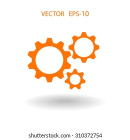 Flat icon of gears