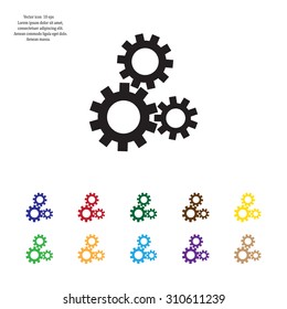 Flat icon of gears