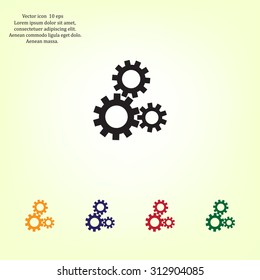 Flat icon of gears