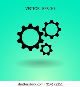 Flat icon of gears