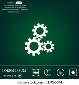 Flat icon of gears