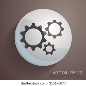 Flat icon of gears