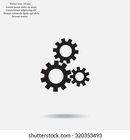 Flat icon of gears