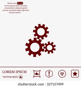 Flat icon of gears