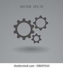 Flat icon of gears