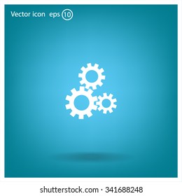 Flat icon of gears