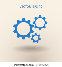 Flat icon of gears