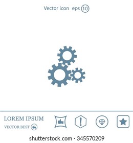 Flat icon of gears