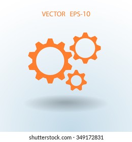 Flat icon of gears