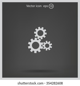 Flat icon of gears