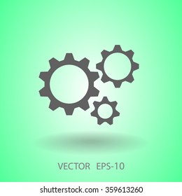Flat icon of gears