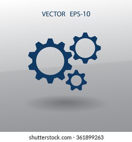 Flat icon of gears