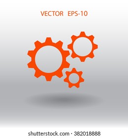Flat icon of gears
