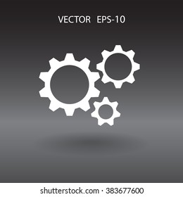 Flat icon of gears