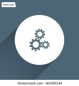 Flat icon of gears