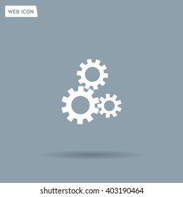 Flat icon of gears