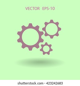 Flat icon of gears