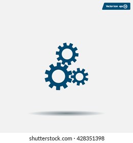 Flat icon of gears