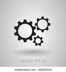 Icono plano de los engranajes