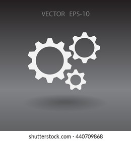 Flat icon of gears