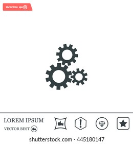 Flat icon of gears