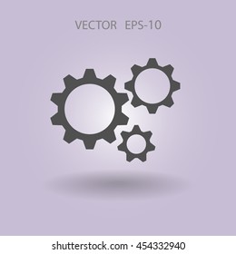 Flat icon of gears