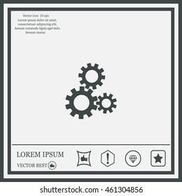 Flat icon of gears