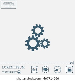 Flat icon of gears
