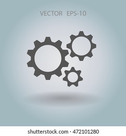 Flat icon of gears