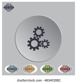 Flat icon of gears